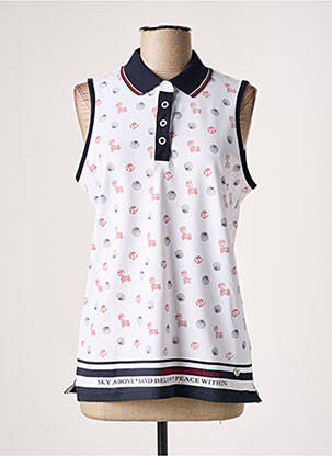 Polo stretch sans manche blanc HAJO femme