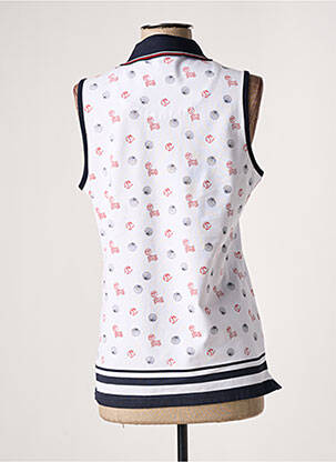 Polo stretch sans manche blanc HAJO femme