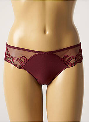 Tanga effet matière satinée marron SIMONE PERELE femme