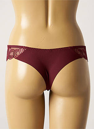 Tanga effet matière satinée marron SIMONE PERELE femme