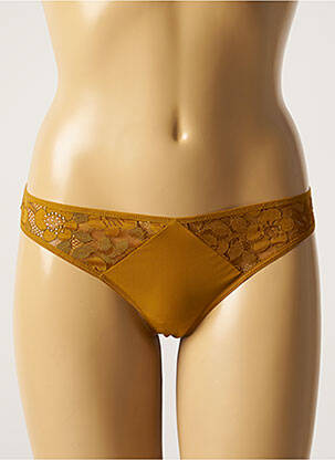 Tanga tissage dentelle jaune SIMONE X SIMONE PÉRÈLE femme