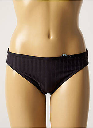 Bas de maillot de bain effet matière satinée culotte noir CHERRY BEACH femme