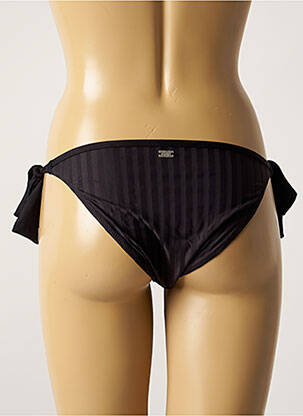 Bas de maillot de bain effet matière satinée bikini noir CHERRY BEACH femme