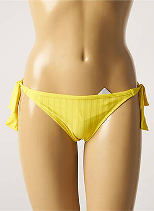 Bas de maillot de bain imprimé rayures bikini jaune CHERRY BEACH femme
