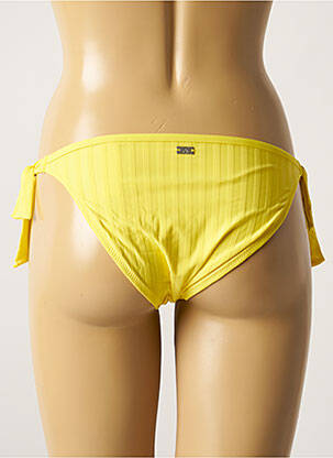 Bas de maillot de bain tissage satiné bikini jaune CHERRY BEACH femme