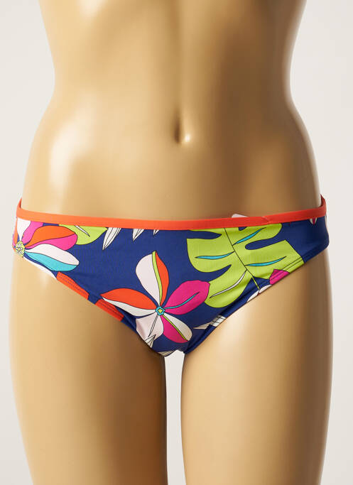 Bas de maillot de bain imprimé fleurs culotte bleu CHERRY BEACH femme