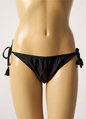 Bas de maillot de bain tissage satiné bikini noir BARTS femme