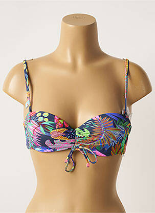 Haut de maillot de bain stretch haut soutien-gorge moulé bleu CHERRY BEACH femme