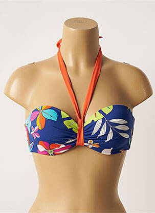 Haut de maillot de bain stretch haut soutien-gorge moulé bleu CHERRY BEACH femme