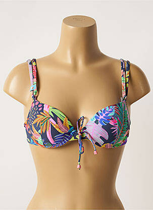 Haut de maillot de bain stretch haut soutien-gorge moulé bleu CHERRY BEACH femme