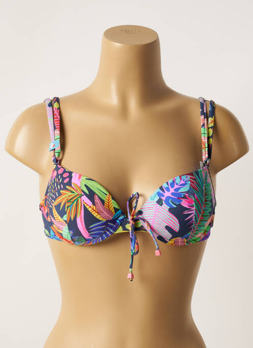 Haut de maillot de bain stretch haut soutien-gorge moulé bleu CHERRY BEACH femme