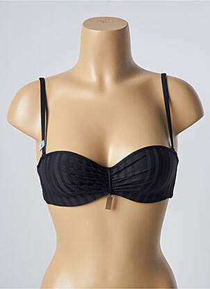 Haut de maillot de bain stretch haut soutien-gorge moulé noir CHERRY BEACH femme