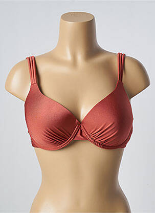 Haut de maillot de bain bretelles élastiquées ajustables haut soutien-gorge balconnet marron BARTS femme
