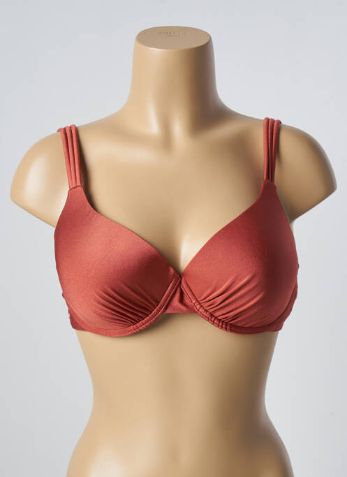 Haut de maillot de bain bretelles élastiquées ajustables haut soutien-gorge balconnet marron BARTS femme