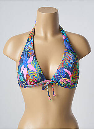 Haut de maillot de bain stretch haut soutien-gorge avec mousse de rembourrage amovible bleu CHERRY BEACH femme