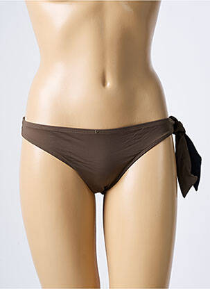 Bas de maillot de bain effet matière satinée culotte vert AUBADE femme