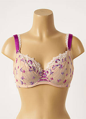 Soutien-gorge broderie haut soutien-gorge emboitant rose AUBADE femme