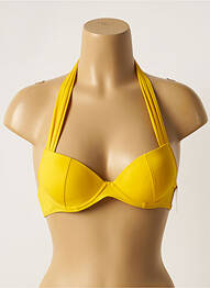 Haut de maillot de bain stretch haut soutien-gorge push-up jaune AUBADE femme