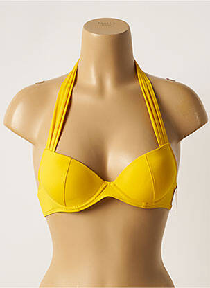 Haut de maillot de bain stretch haut soutien-gorge push-up jaune AUBADE femme