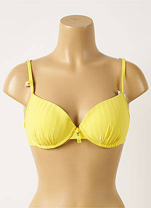 Haut de maillot de bain stretch haut soutien-gorge emboitant jaune CHERRY BEACH femme