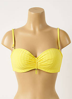 Haut de maillot de bain stretch haut soutien-gorge moulé jaune CHERRY BEACH femme