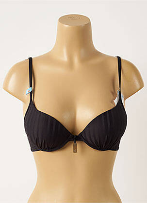 Haut de maillot de bain stretch haut soutien-gorge push-up noir CHERRY BEACH femme