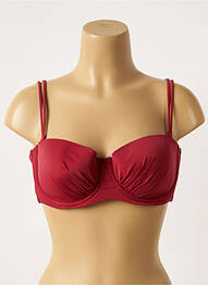 Haut de maillot de bain bretelles élastiquées amovibles haut soutien-gorge moulé rouge BELCOR femme