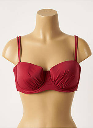 Haut de maillot de bain bretelles élastiquées amovibles haut soutien-gorge moulé rouge BELCOR femme
