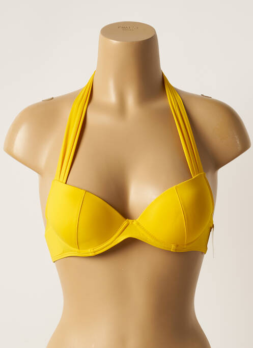 Haut de maillot de bain stretch haut soutien-gorge push-up jaune AUBADE femme