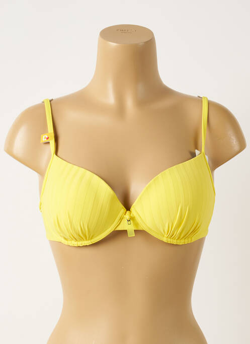 Haut de maillot de bain stretch haut soutien-gorge emboitant jaune CHERRY BEACH femme