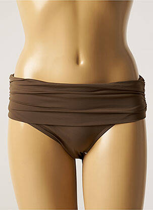 Bas de maillot de bain effet matière satinée culotte marron AUBADE femme
