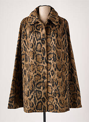 Poncho finition intérieure fourrure synthétique marron MOLLY BRACKEN femme