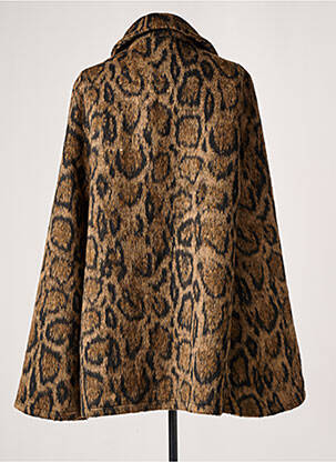 Poncho finition intérieure fourrure synthétique marron MOLLY BRACKEN femme