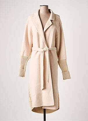 Manteau long coupe droite sans capuche beige DIXIE femme