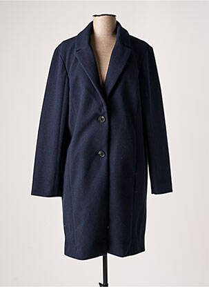 Manteau long bleu ICHI pour femme