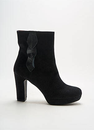 Bottines/boots tissage satiné talon de 7 à 9cm noir LES:VENUES femme