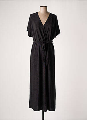 Robe longue manches courtes manches courtes noir GRACE & MILA femme