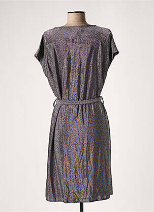 Robe mi-longue manches courtes manches courtes gris GRACE & MILA femme
