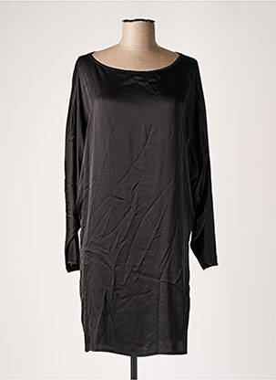 Robe mi-longue coupe fluide manches longues noir DIXIE femme