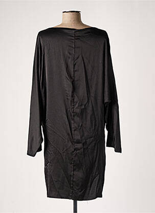 Robe mi-longue coupe fluide manches longues noir DIXIE femme