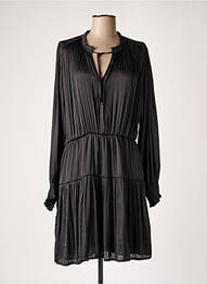 Robe mi-longue coupe fluide manches longues noir GRACE & MILA femme