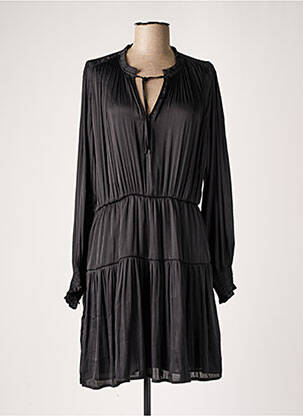 Robe mi-longue manches longues manches longues noir GRACE & MILA femme
