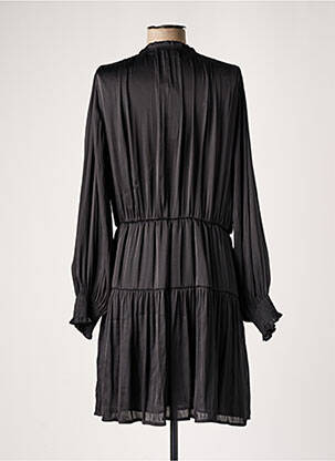 Robe mi-longue coupe fluide manches longues noir GRACE & MILA femme
