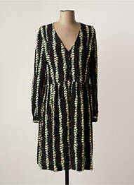 Robe mi-longue imprimé fantaisie manches longues noir LA PETITE FRANCAISE femme