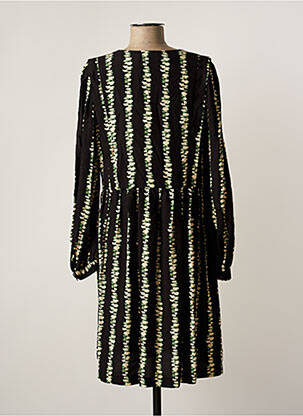 Robe mi-longue imprimé fantaisie manches longues noir LA PETITE FRANCAISE femme