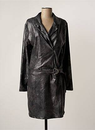 Robe mi-longue manches longues manches longues gris HBT femme