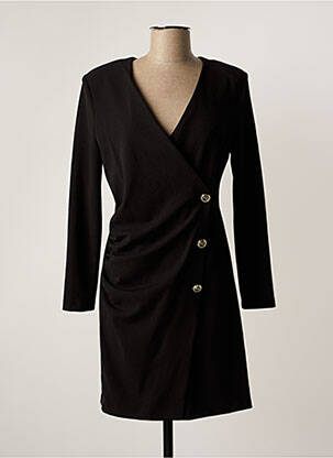 Robe courte fermeture zippée au dos manches longues noir RELISH femme