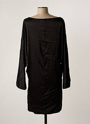 Robe mi-longue coupe fluide manches longues noir DIXIE femme