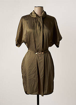 Robe mi-longue manches courtes manches courtes vert RELISH femme