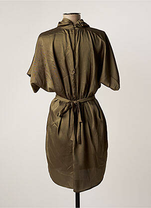 Robe mi-longue manches courtes manches courtes vert RELISH femme